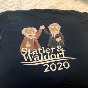 Vintage STATLER & WALDORF 2020 The Muppets Jim Henson Black T-Shirt XL (EUC)